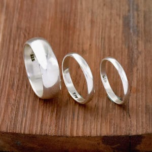 Sterling Silver Comfort Fit 2mm 3mm 4mm 5mm 6mm 7mm 8mm Wedding Band Promise, Half Dome Engagement Ring Thumb Toe Midi Minimalist original