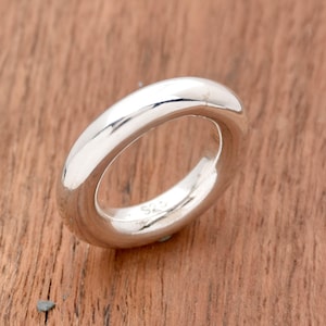 Round Band ring, 925 Solid Sterling Ring, Silver Stacking Ring, Handmade ring, Full round Band Ring, Thick Round Band Ring Wedding Band Ring