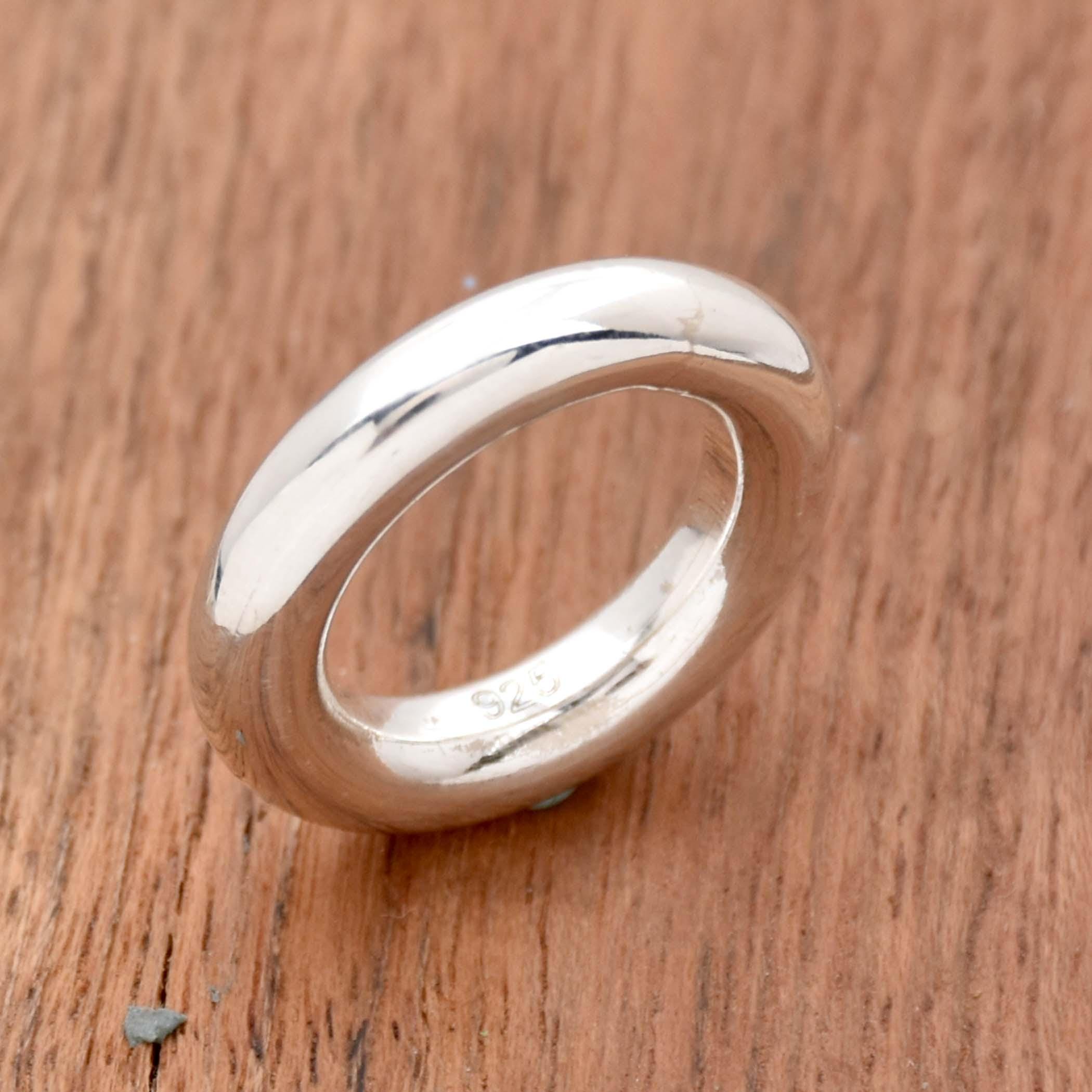 Handmade Sterling Silver Stacking Ring - Thick Round Band (5MM)