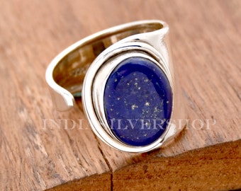 Lapis Lazuli Ring, Handmade ring, 925 Sterling Silver Ring, Boho Statement Ring, Adjustable Ring, Anniversary Ring, Perfect Gift for her