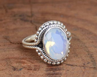 Handmade Angel Aura Quartz Ring: Filigree Sterling Silver Band
