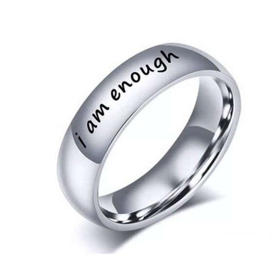I Am Enough Ring, 925 Sterling Silver Ring for Women, Motivational