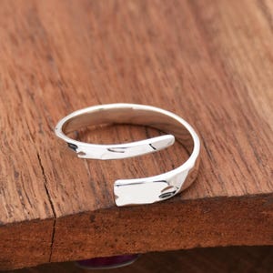 Adjustable Ring, 925 Sterling Silver Ring, Simple Geometric Open Ring, Hammered Ring, Anniversary Ring, Handmade jewelry Valentines day gift