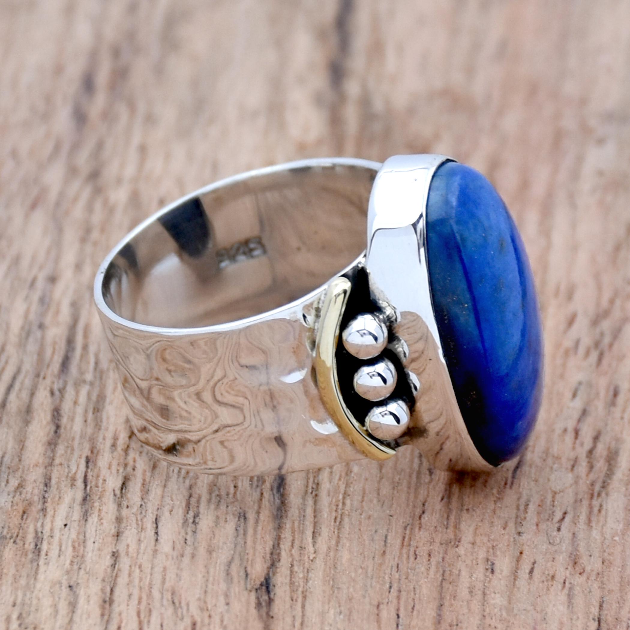 SILVER925 LAPIS LAZULI RING/シルバー/リング Lapis Lazuli Ring, Men's Ring, 925 Sterling Silver Ring