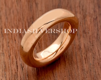 Round Band ring, 925 Solid Sterling Ring 18 k Vermeil Ring Ring Rose Gold ring Full round Band Ring, 5 mm Band Ring Wedding Band Ring