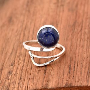 Lapis Lazuli Ring, Handmade Ring, Designer Band Ring Lapis Lazuli Ring, Sterling Silver Ring Statement Ring, Anniversary Ring, Gift For Her