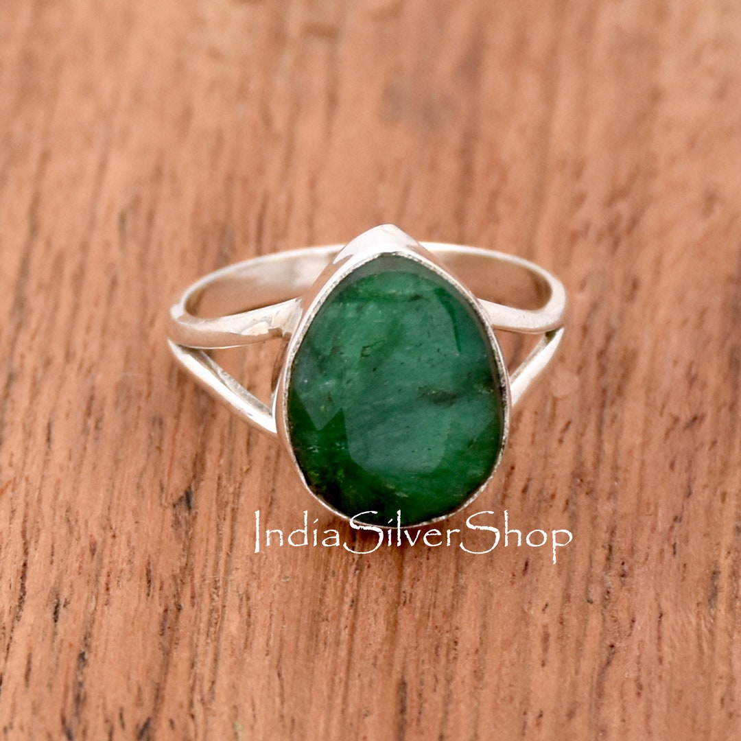 925 Sterling Silver Men's Ring Emerald Stone Handmade Gold Color Elaborated  Trendy Casual Fashion Vintage Otantic Jewelry - AliExpress