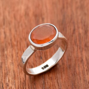 Carnelian Ring, 925 Sterling Silver Ring, Handmade Ring, Faceted Carnelian Ring, Hammered Ring, Natural Gemstone Ring, Anniversary ring
