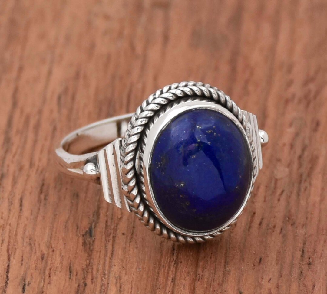 Handmade Sterling Silver Lapis Lazuli Ring, Statement Jewelry