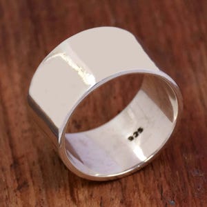 925 Sterling Silber Bandring, breiter Ring, Breitbandring, 14 MM Breitbandring Schlichter Silberring, Boho Ring, Boho Ring, Daumenring