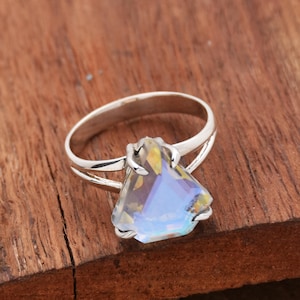 Natural Angel Aura Quartz Ring , 925 Sterling Silver Ring , Handmade Silver Ring, Angel Aura Quartz Ring, Designer Ring, Women Ring