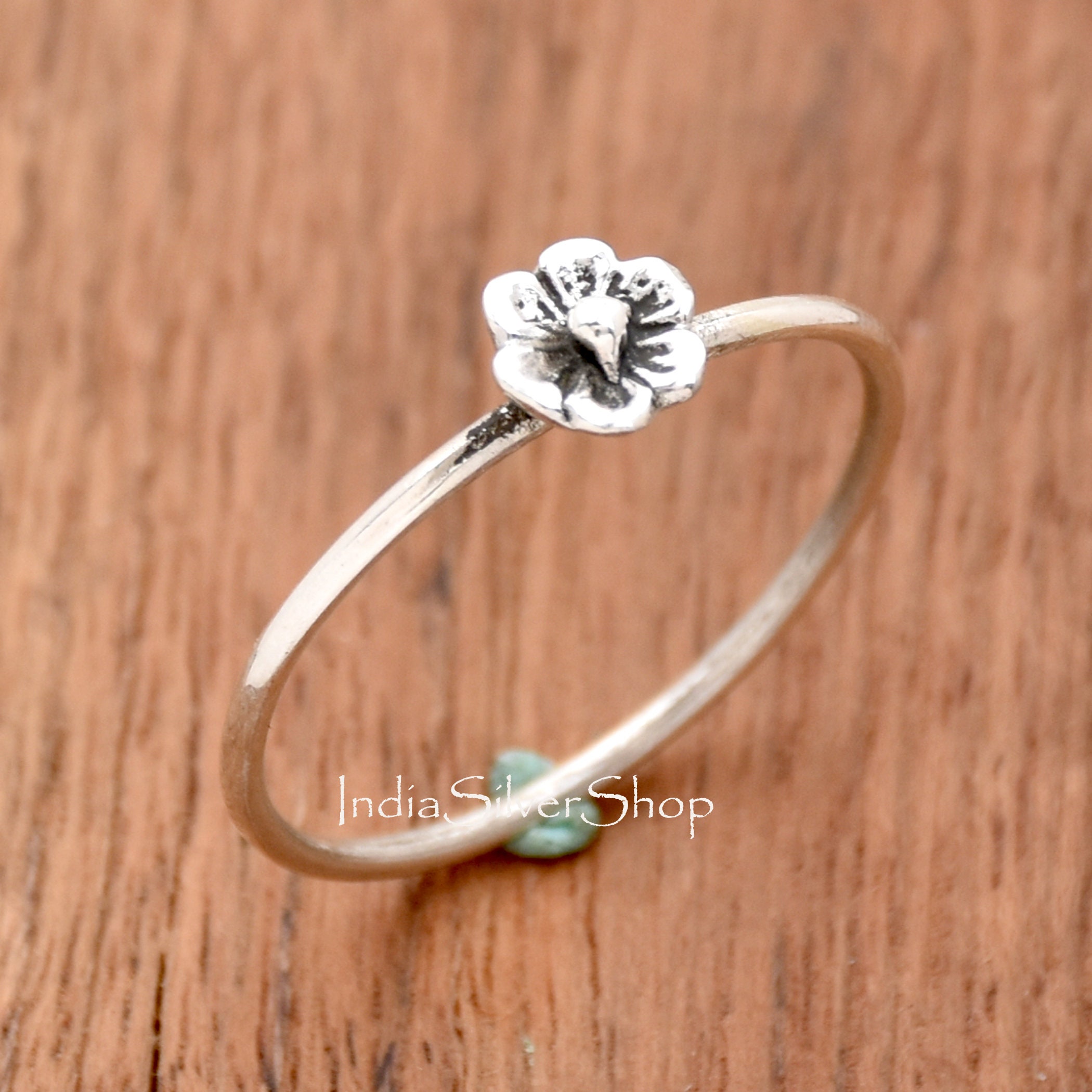 925 Sterling Silver Ring, 1 Flower Ring, Statement Ring, Boho Ring