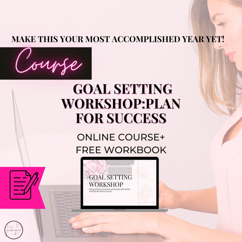 Goal Setting Workshop: Plan for success online course with workbook worksheets 100 day goal planner image 1