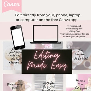 Motivational Entrepreneur 75 Social Media Posts Instagram Canva Editable template Boss Ladies, for women, girl bosses, inspirational image 9