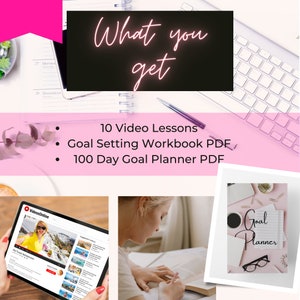 Goal Setting Workshop: Plan for success online course with workbook worksheets 100 day goal planner image 2