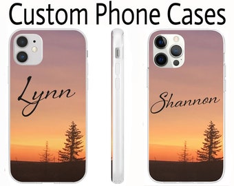 Custom Name Phone Case, Sunset Case, Nature Phone Case, iPhone Case, iphone 7 Case, Samsung Case, iPhone 12, iPhone 11, Phone Case Gift