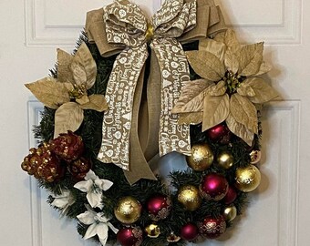 Christmas Wreath| Fireplace Wreath| Front Door Wreath| Holiday Wreath above Fireplace