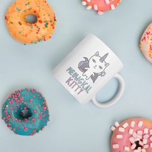 Cotton Candy Meowgical Kittycorn - White Glossy Mug