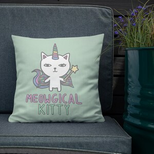Rainbow Meowgical Kittycorn - Premium Pillow