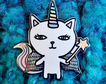 Miauwe kittycorn 1,5" Harde Emaille Pin