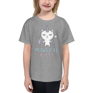 Cotton Candy Meowgical Kittycorn - Youth Short Sleeve T-Shirt
