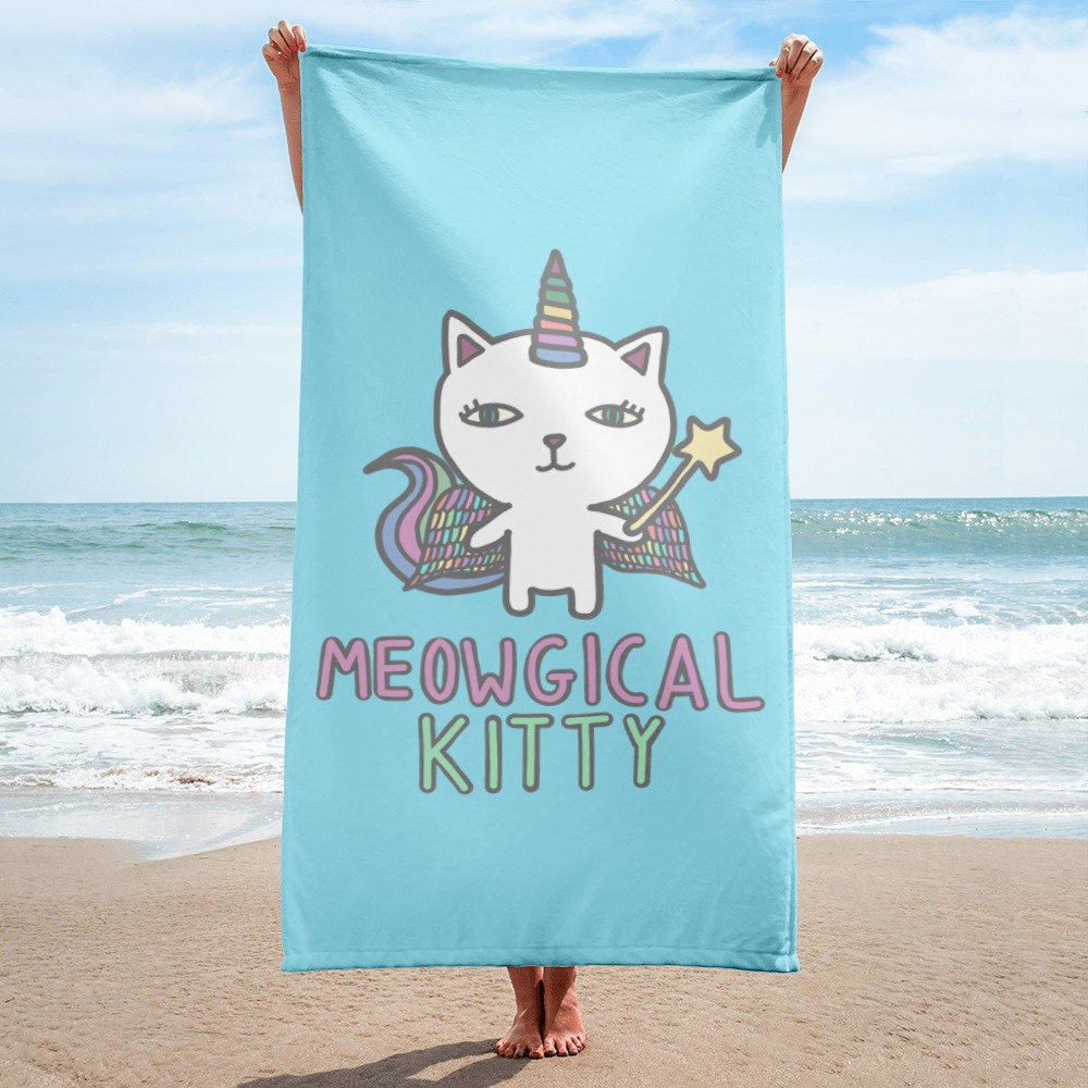 Rainbow Corn Beach Towel by KittyBitty