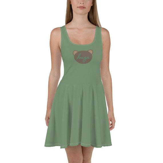 khaki skater dress boohoo Women's Plus Collared Mesh Skater Dress in Khaki