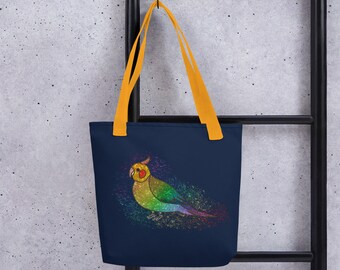 Rainbow Cockatiel - Navy Tote Bag