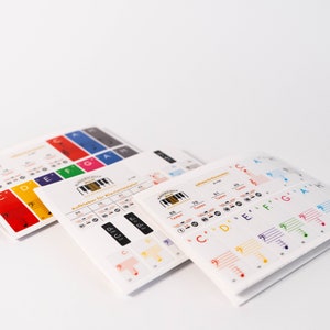 3 sticker sets at a special price for piano / piano / keyboard | incl. German manual + e-book
