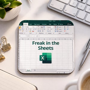 Freak in the Sheets Excel Coaster, Funny Office Gift, Secret Santa, Office desk accessory