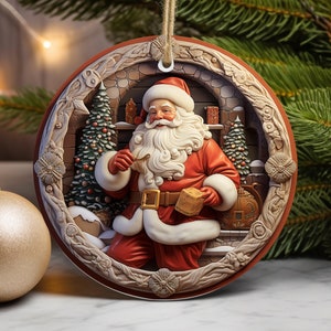Christmas Santa Ornament: Festive MDF Holiday Decor