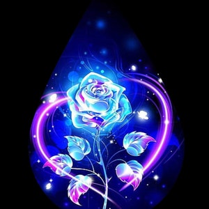 bright colorful rose teardrop earring sublimation png image download