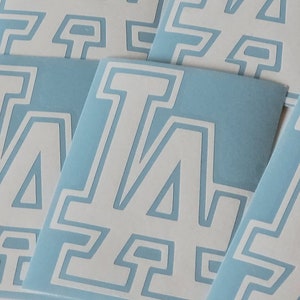 Dodgers White Decal: Pearly Metallic Finish (3.5&quot; x 4.6&quot;)