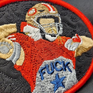 George Kittle Embroidered Iron-On Patch: 49ers Tribute (4" x 3.4")