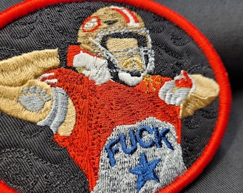 George Kittle Embroidered Iron-On Patch -FK DFW (4&quot; x 3.4&quot;) - Get your CUSTOM Bay Area Right here!