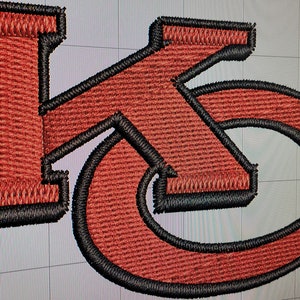 KC CHIEFS - Two Sizes - Embroidery Artwork .exp .dst .jef .emb .xxx .pes Tatami Letters with Satin Border  (2.5&quot; Wide) & (5&quot; Wide)