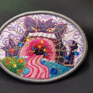 Gengar EX Gigantamax Iron On Patch White Back Variant  –2.875&quot;–3.75&quot; A True Work of Art Hat Sized Iron On Fully Embroidered Patch