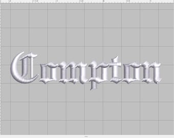 COMPTON Embroidery Digitized File - Olde Lettering - Embroider at home!