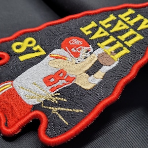 KC Chiefs Super Bowl Patch: Kelce Floral Motif, Embroidered Applique