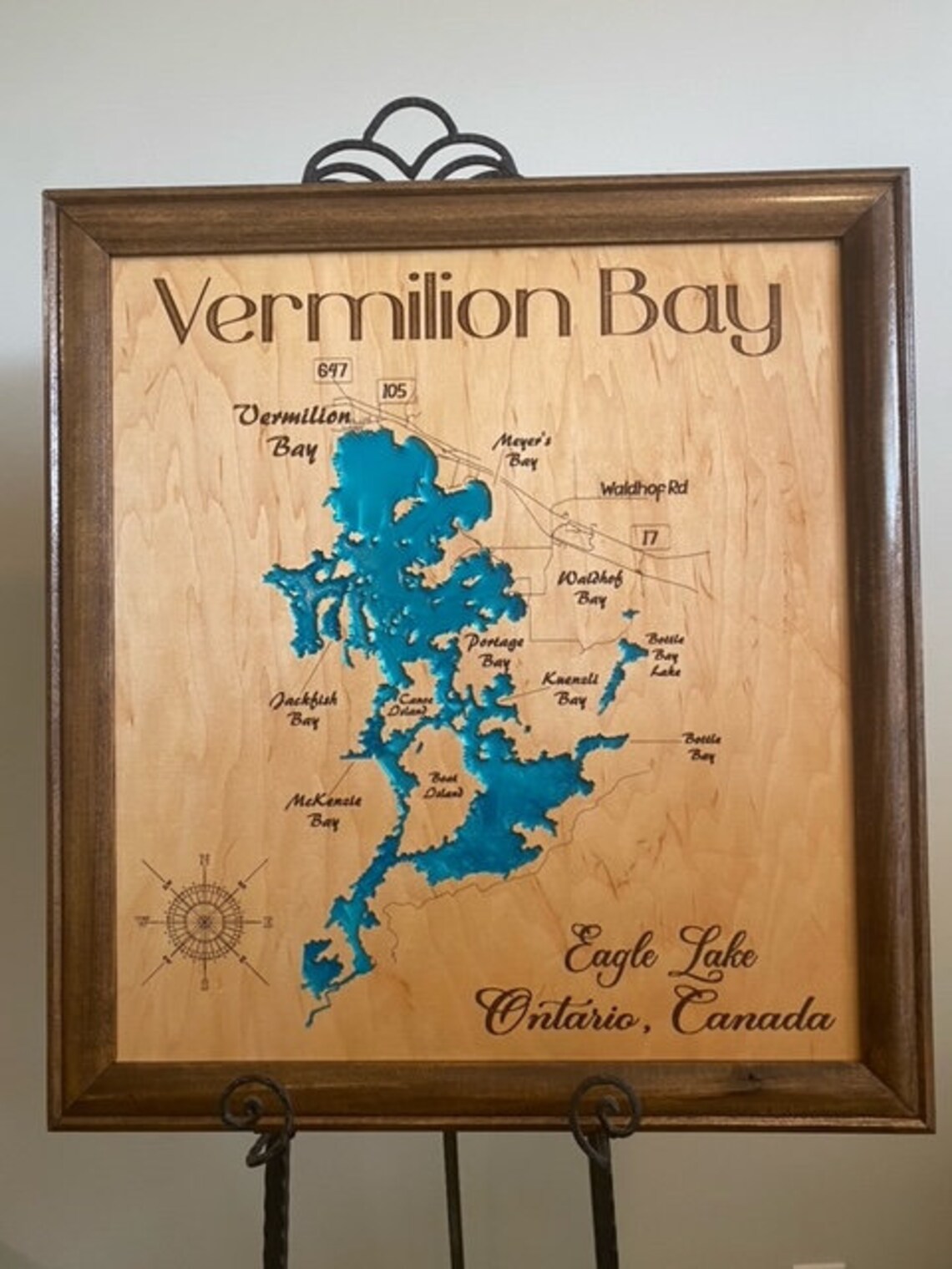Vermilion Bay Eagle Lake Ontario Canada Custom Laser Engraved Etsy