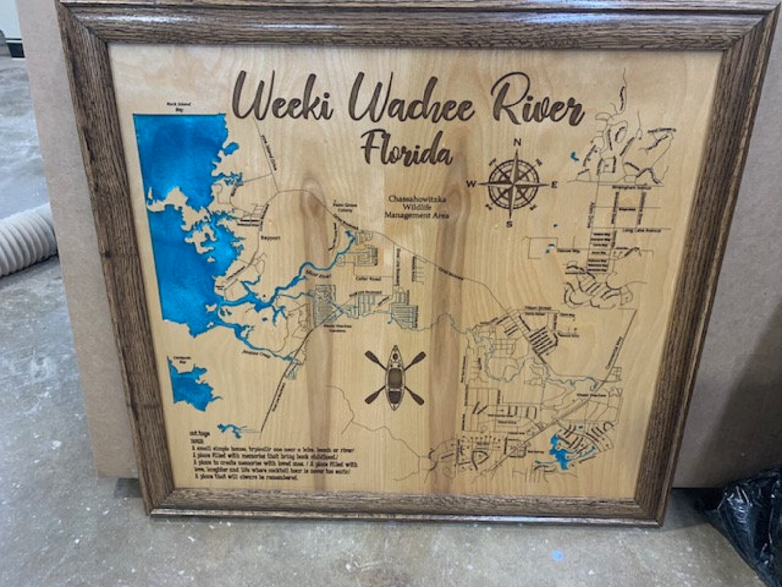 Weeki Wachee River Florida Custom Laser Engraved Lake Map Etsy