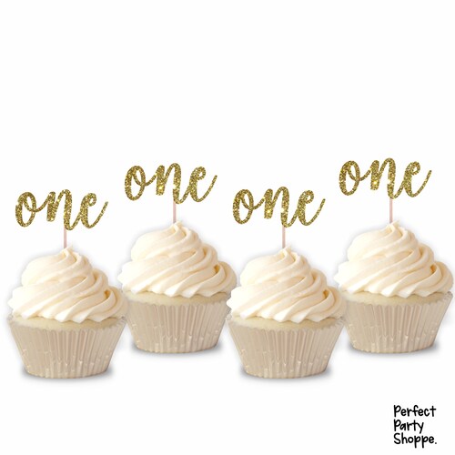 Number 1 Birthday Cupcake Toppers Number One Toppers 1st Etsy