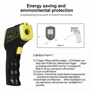 Handheld Non-Contact Digital IR Temperature Gun Infrared Laser Point Thermometer. Perfect for Candles making image 9