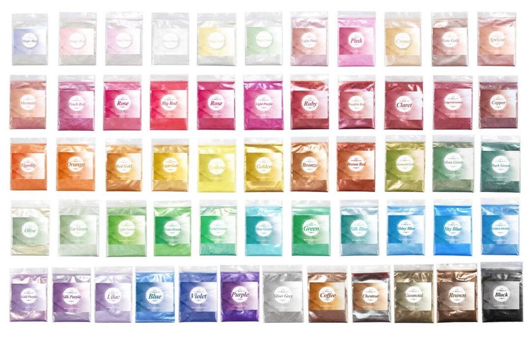 Phoenix Craft Creations Mica Pigment Powder – 65 Colours, 10g, For Wax Melts, Candles, Soap, Bath Bombs, Resin, Made In Spain