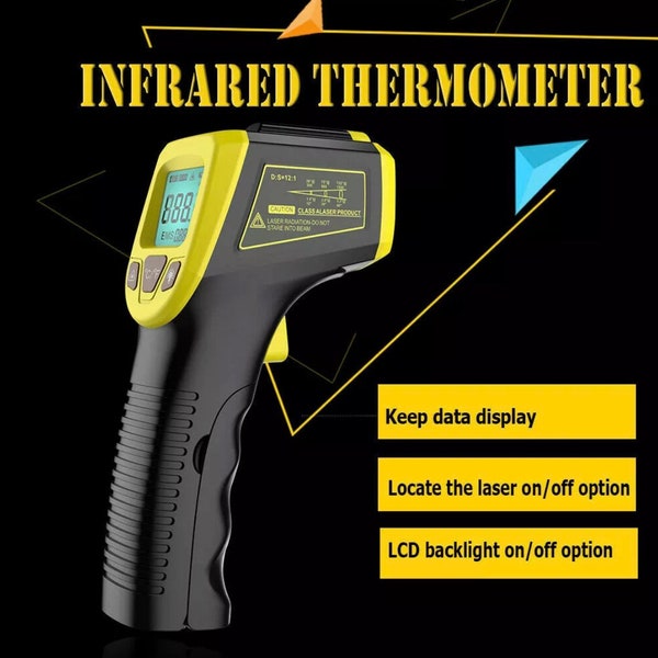 Handheld Non-Contact Digital IR Temperature Gun Infrared Laser Point Thermometer. Perfect for Candles making
