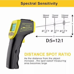 Handheld Non-Contact Digital IR Temperature Gun Infrared Laser Point Thermometer. Perfect for Candles making image 2