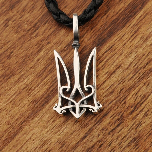 Tryzub Silver Pendant Ukrainian Trident Necklace Sterling silver