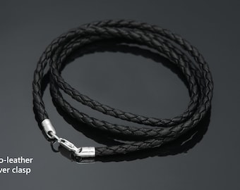 Eco-leather Cord with sterling silver clasp
