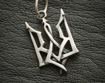 Tryzub Silver Pendant Ukrainian Trident Necklace