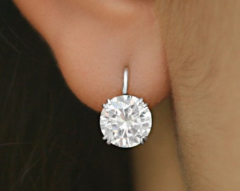 LANBEIDE Orecchini Pendenti In Argento Sterling 925 Con Zirconi Rotondi - Donna - Ipoallergenici